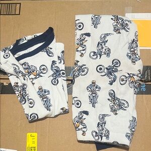 Carter's Blue and White Motorcycle Pajama Set